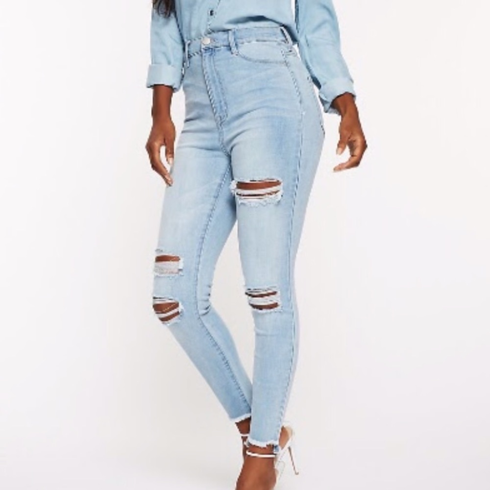 Light wash ripped jeans